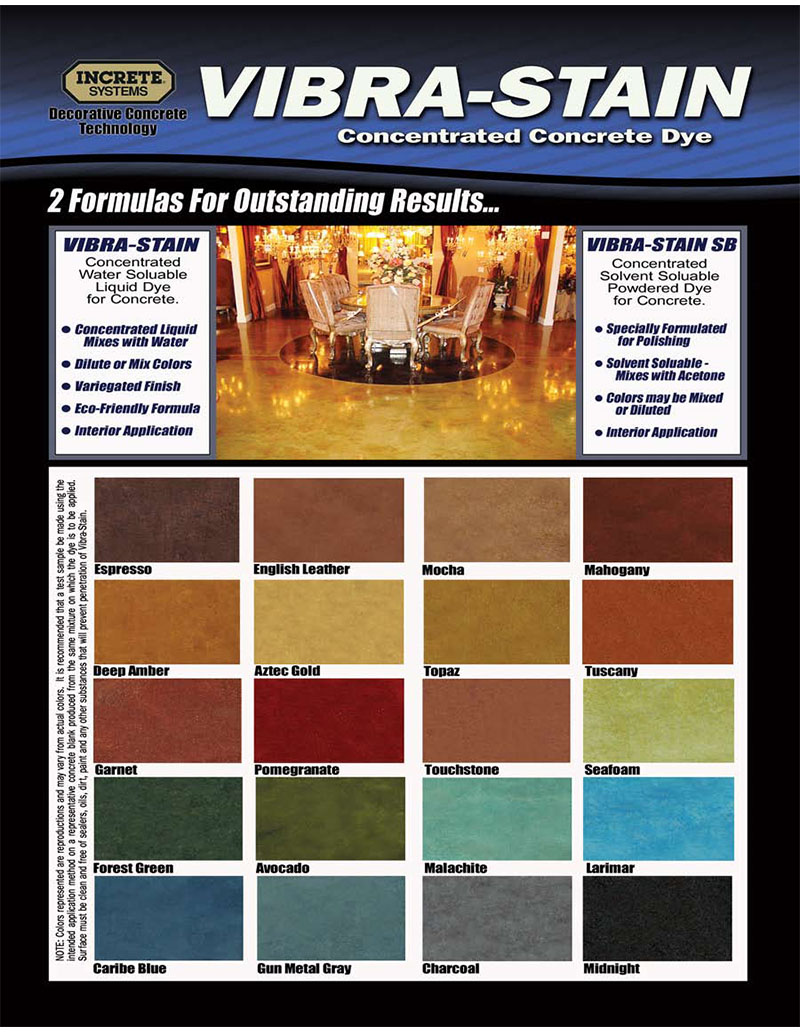 Increte Integral Color Chart